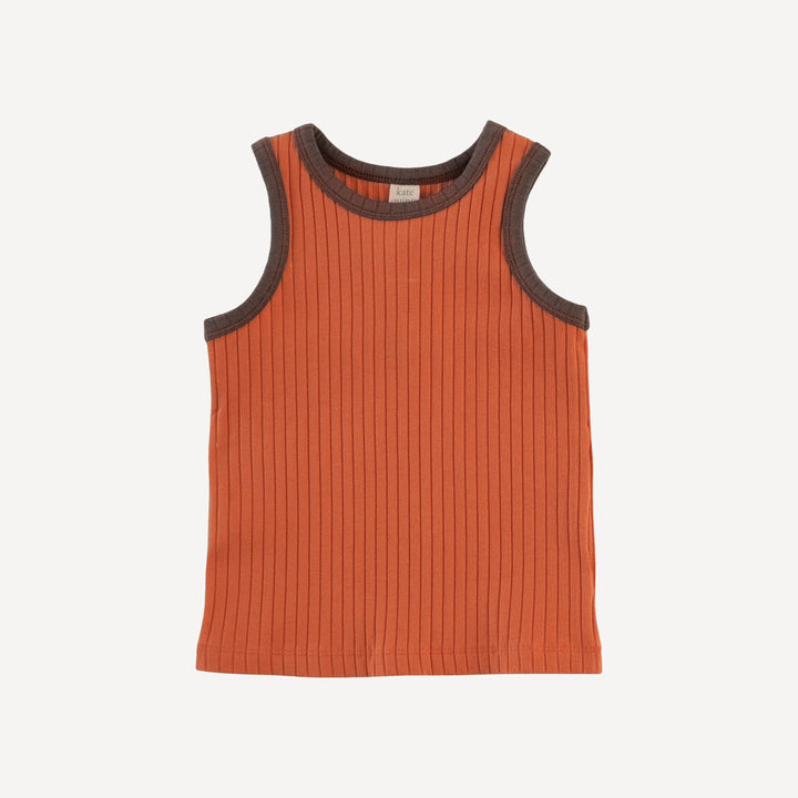 ringer tank + retro short set | mango | organic cotton wide rib
