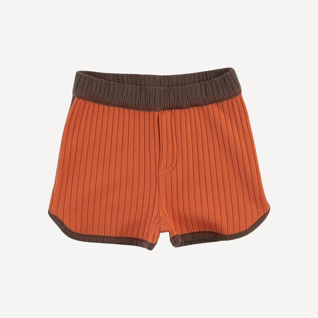 ringer tank + retro short set | mango | organic cotton wide rib