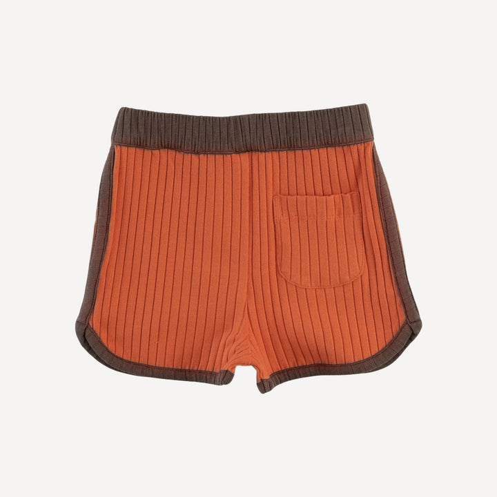 ringer tank + retro short set | mango | organic cotton wide rib