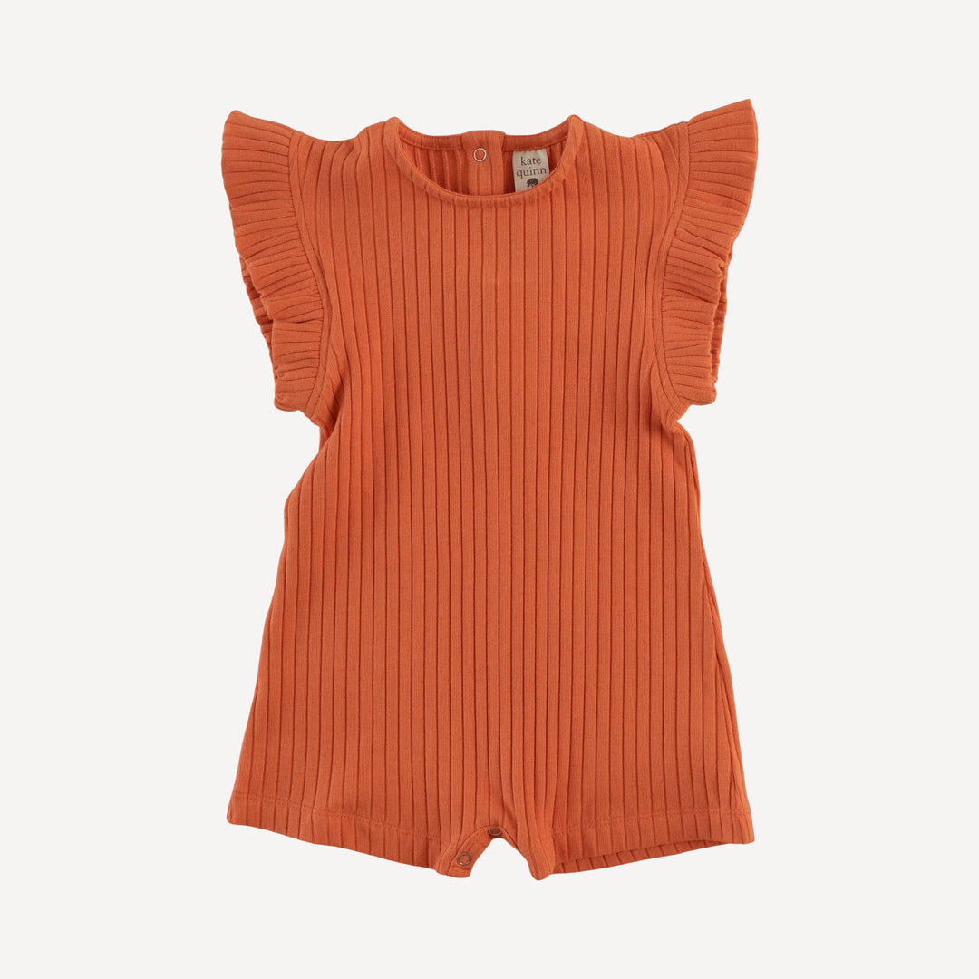 retro flutter shortie | mango | organic cotton wide rib