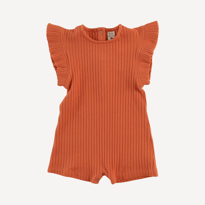 retro flutter shortie | mango | organic cotton wide rib