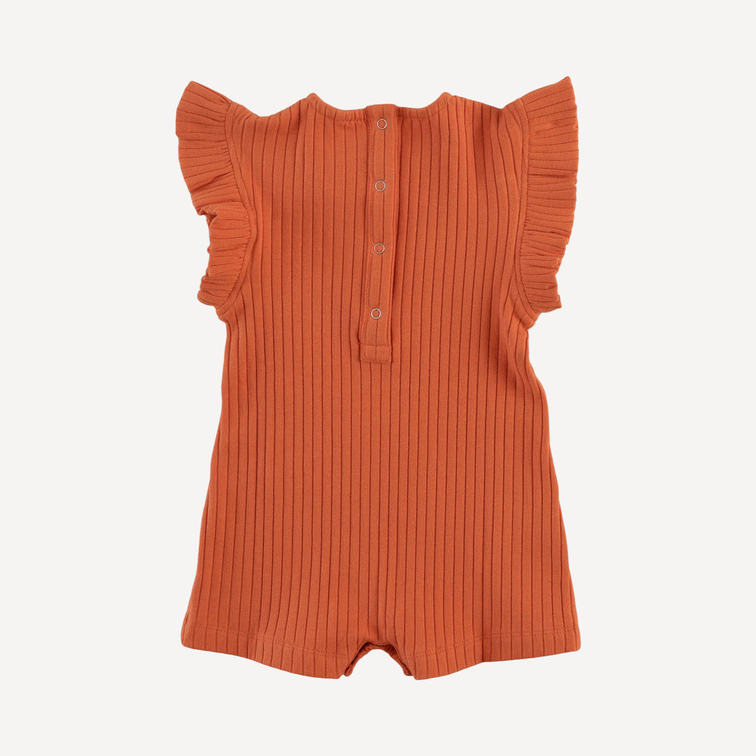 retro flutter shortie | mango | organic cotton wide rib