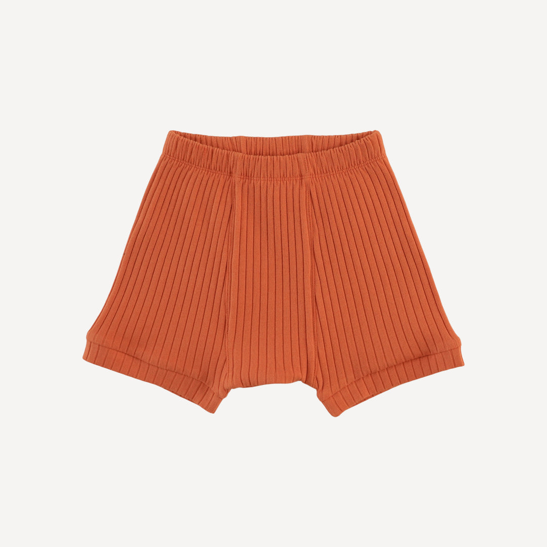 panda short | mango | organic cotton wide rib