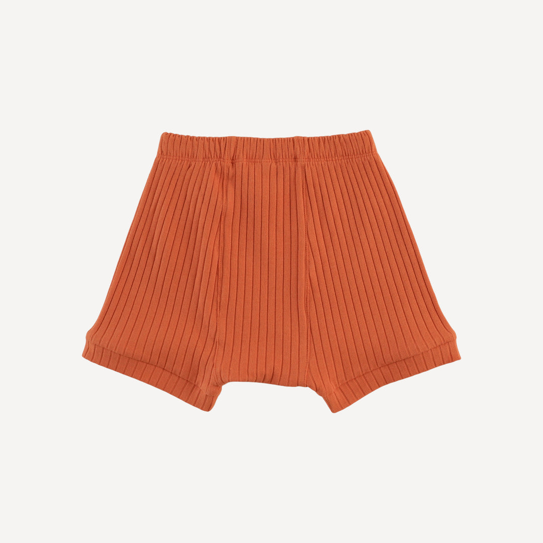 panda short | mango | organic cotton wide rib