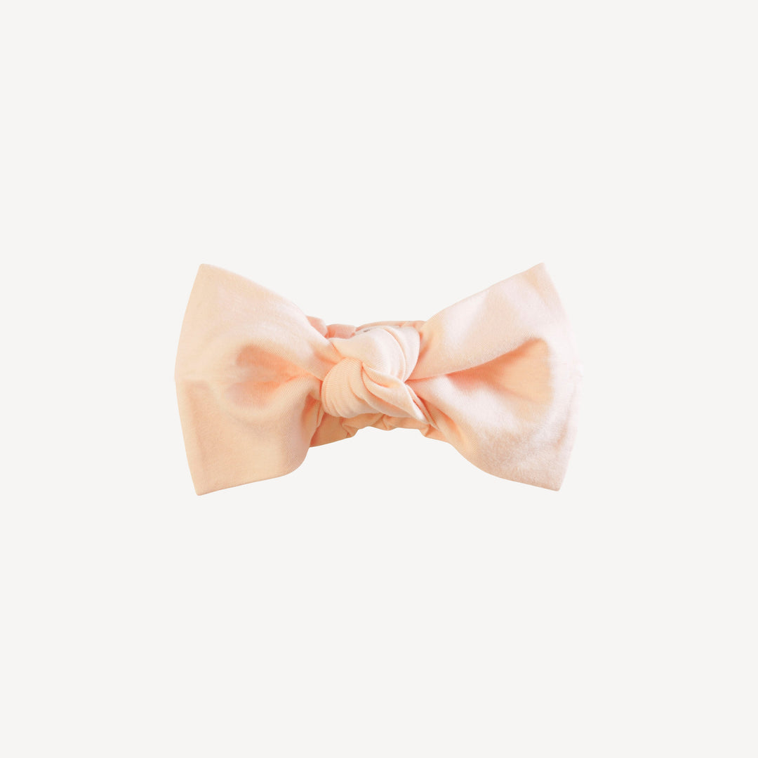 large bow elastic headband | peach cream | bamboo