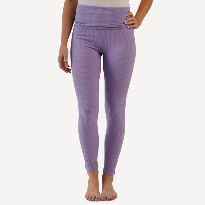 womens lounge legging | violet bloom | organic cotton wide rib