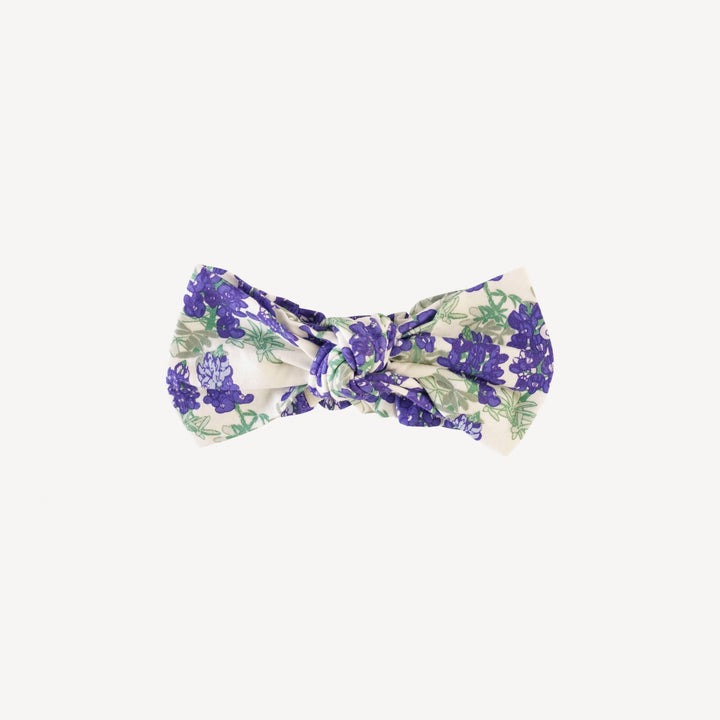 large bow elastic headband | blue bonnets | organic cotton jersey