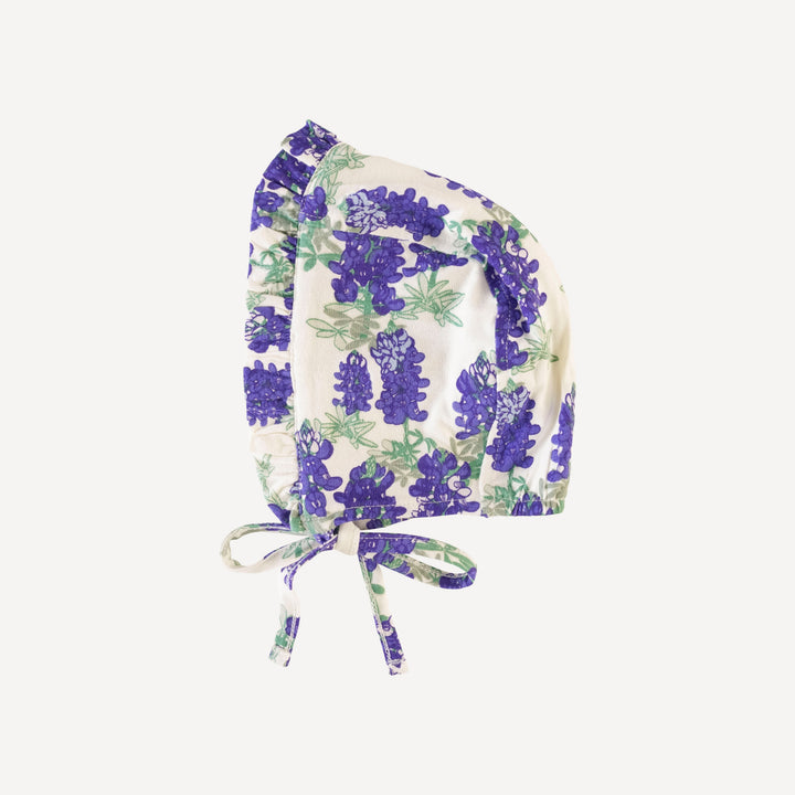small ruffle bonnet | blue bonnets | organic cotton jersey