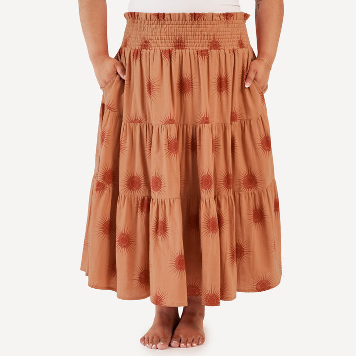 womens maxi skirt | mango sun | organic cotton gauze