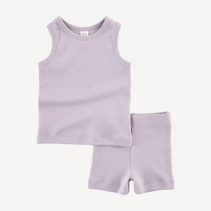 skinny tank + bike short set | iris | organic cotton interlock