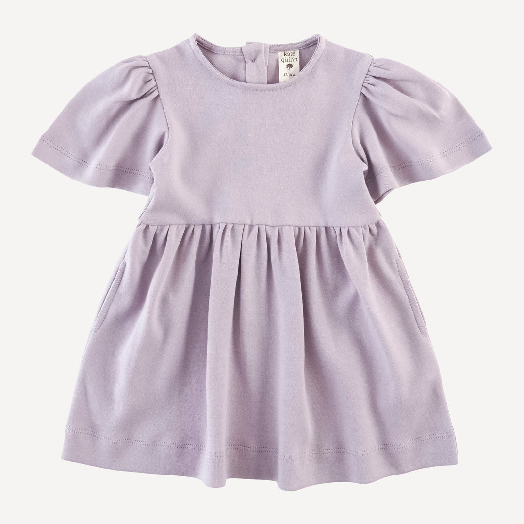 bell sleeve dress | iris | organic cotton interlock