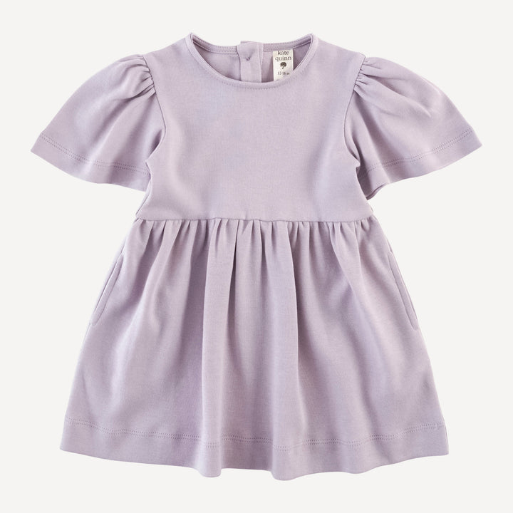 bell sleeve dress | iris | organic cotton interlock