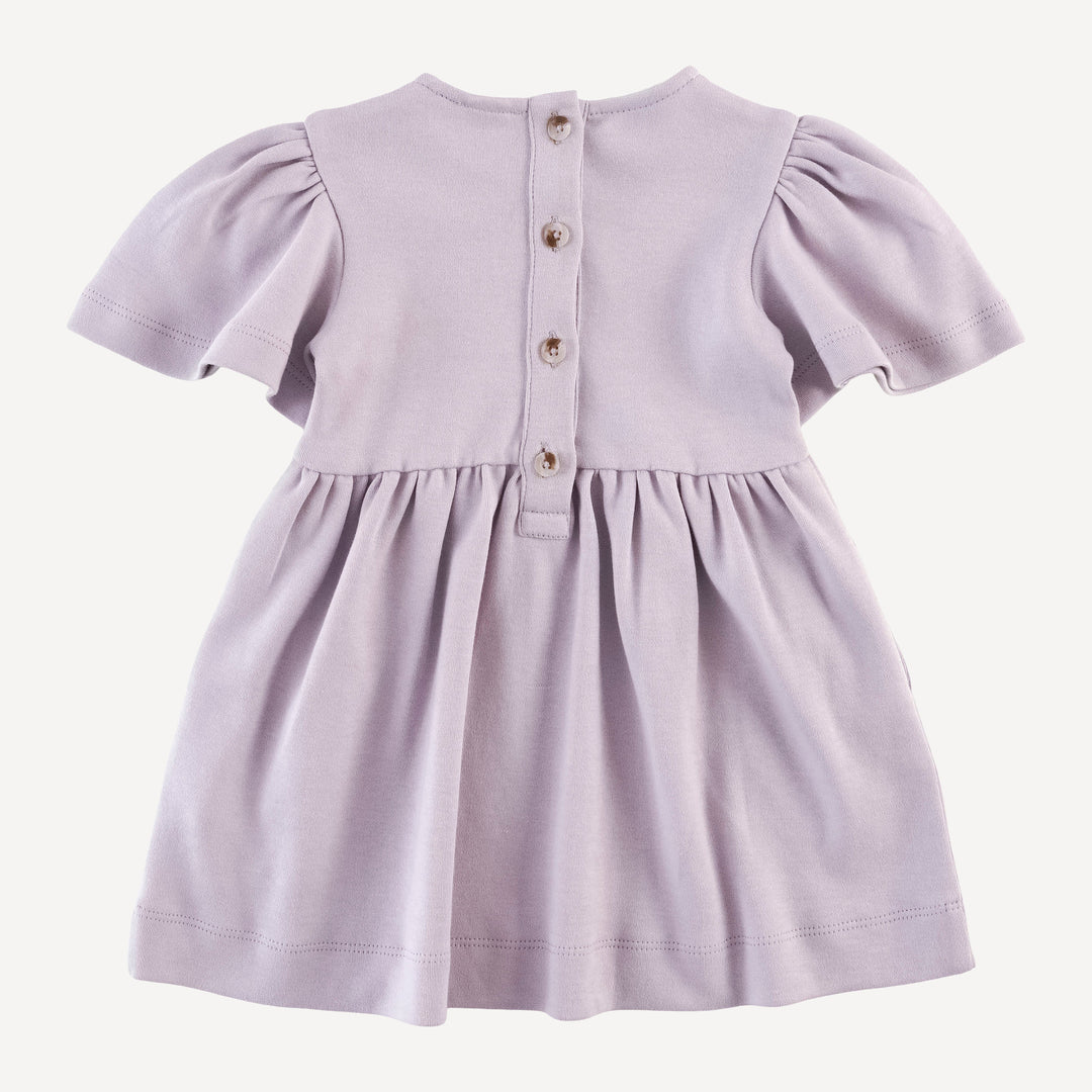 bell sleeve dress | iris | organic cotton interlock