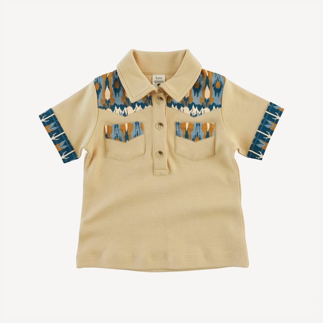 short sleeve cowboy shirt | marzipan | organic cotton interlock
