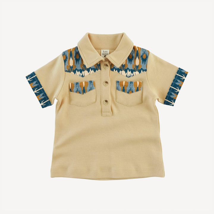 short sleeve cowboy shirt | marzipan | organic cotton interlock