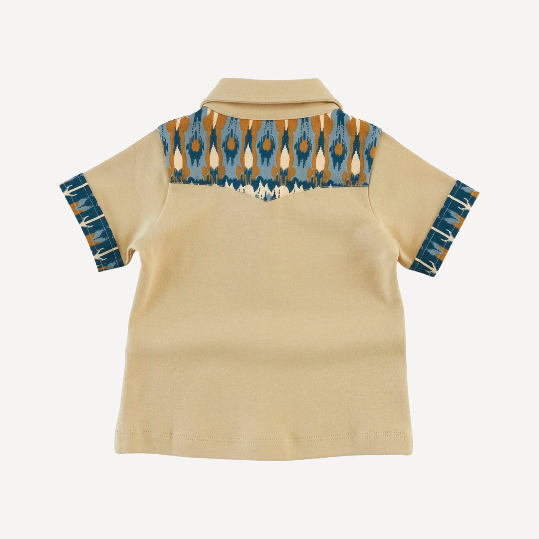 short sleeve cowboy shirt | marzipan | organic cotton interlock