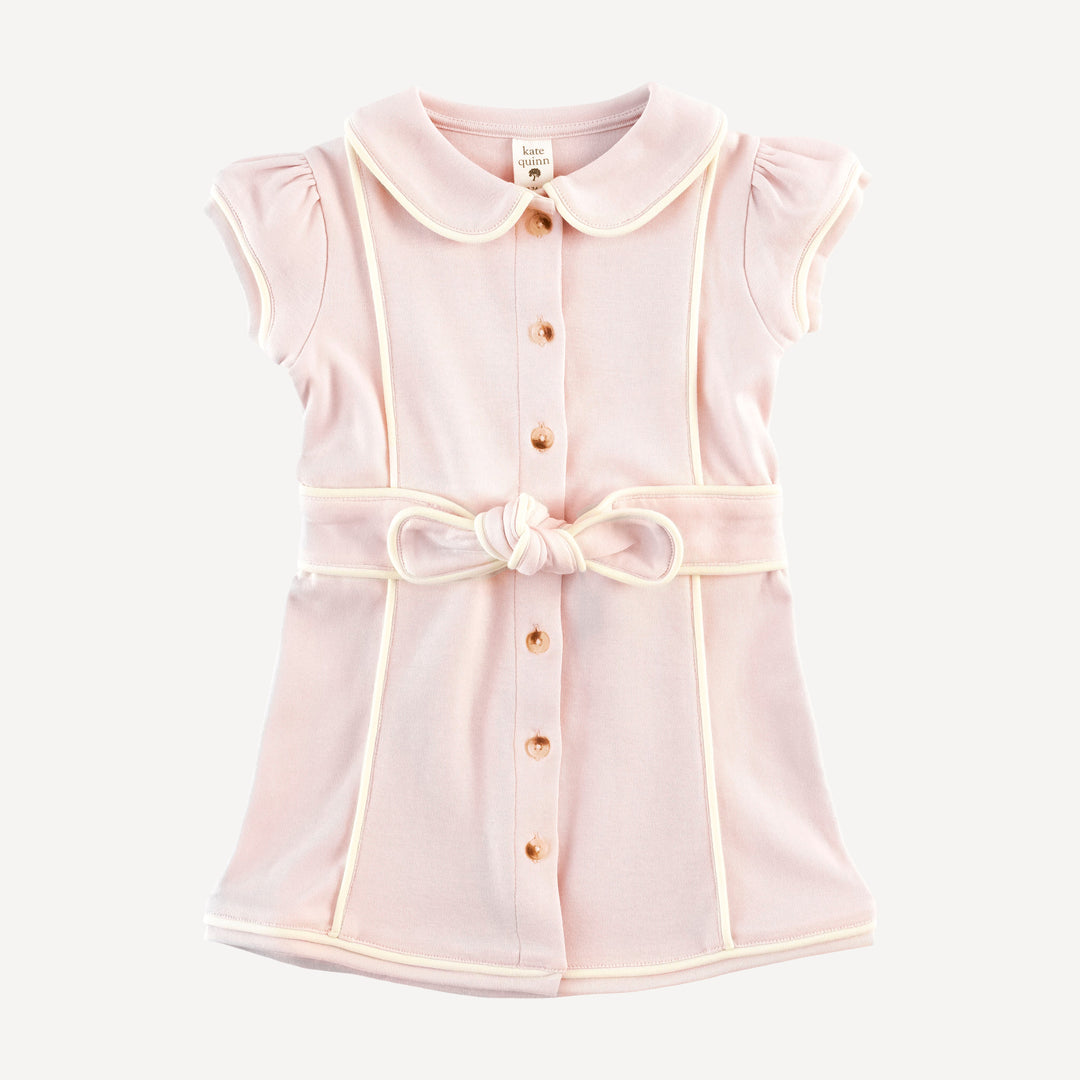 short sleeve violet dress | blush | organic cotton interlock
