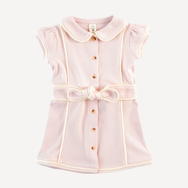 short sleeve violet dress | blush | organic cotton interlock