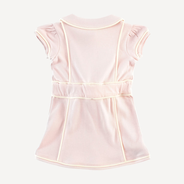 short sleeve violet dress | blush | organic cotton interlock