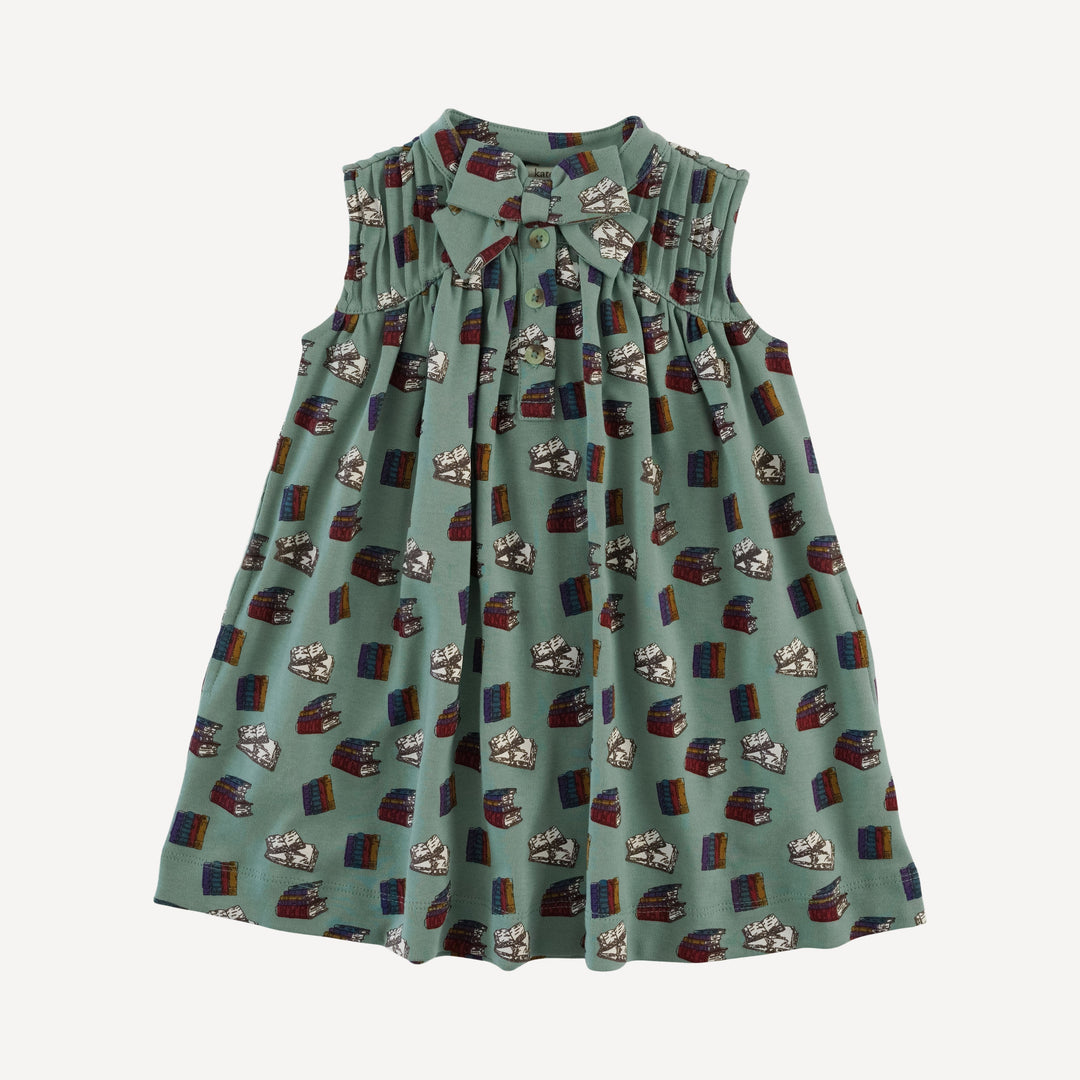 sleeveless library dress | books | organic cotton interlock