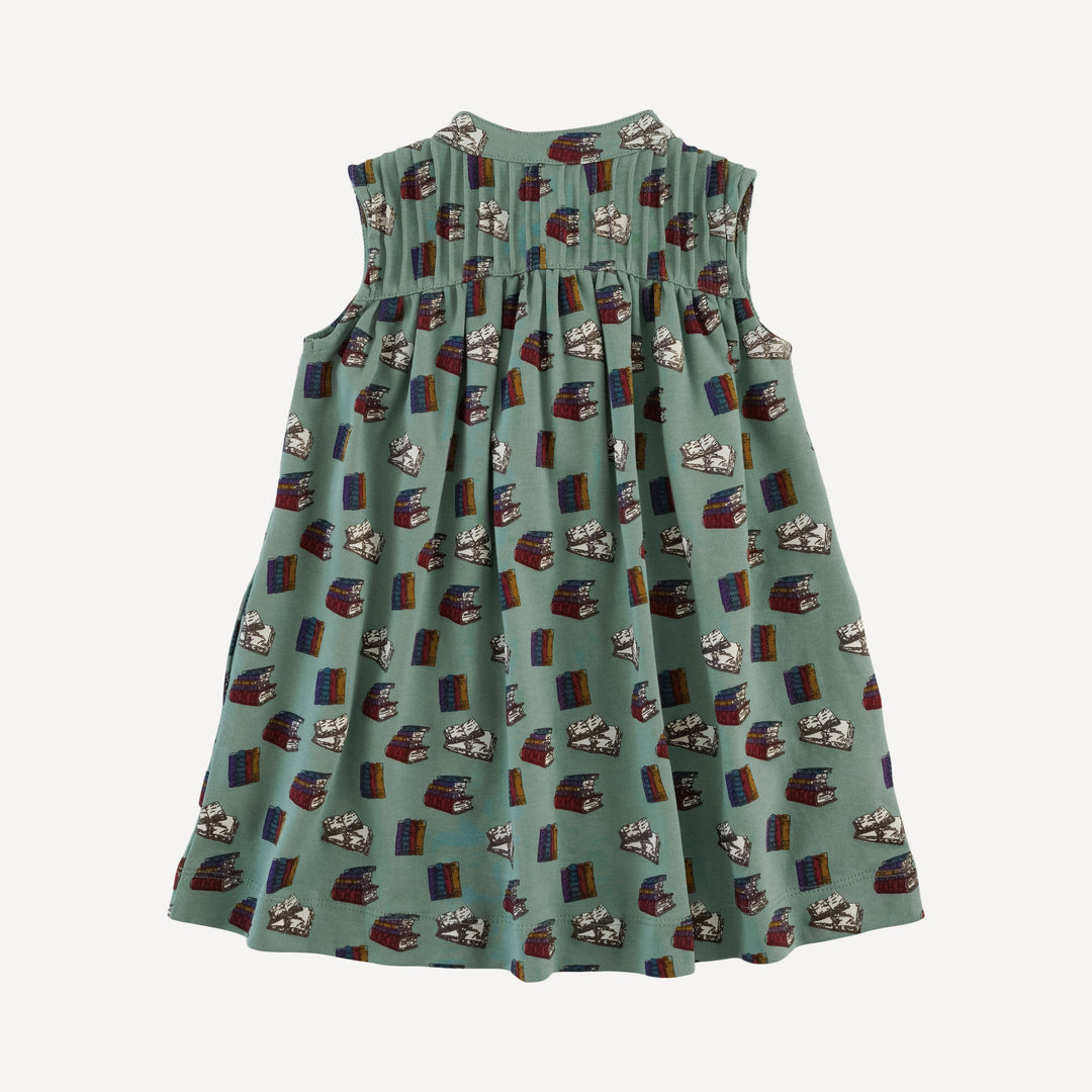 sleeveless library dress | books | organic cotton interlock