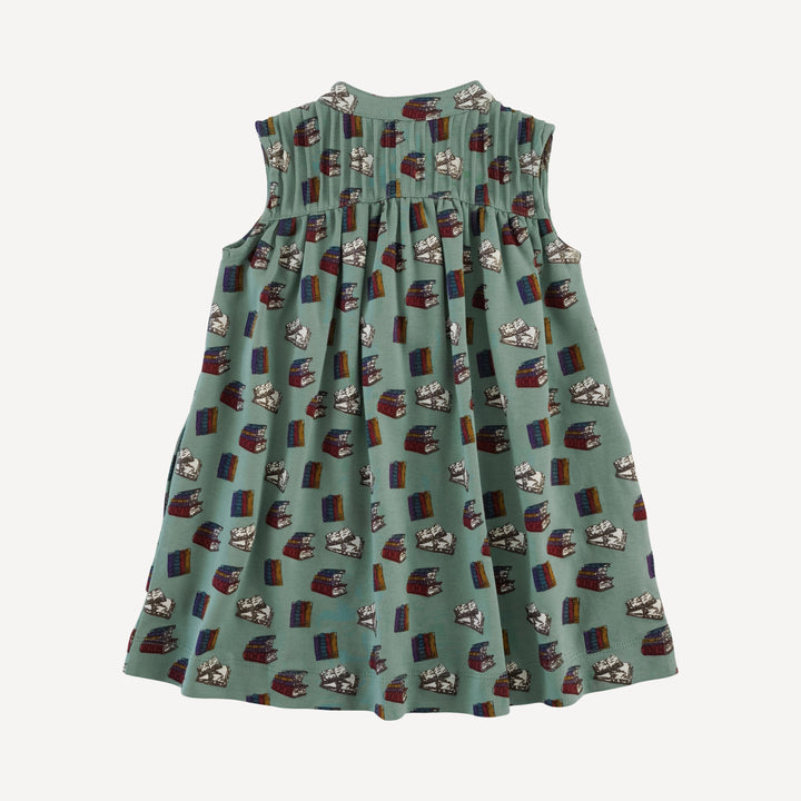 sleeveless library dress | books | organic cotton interlock