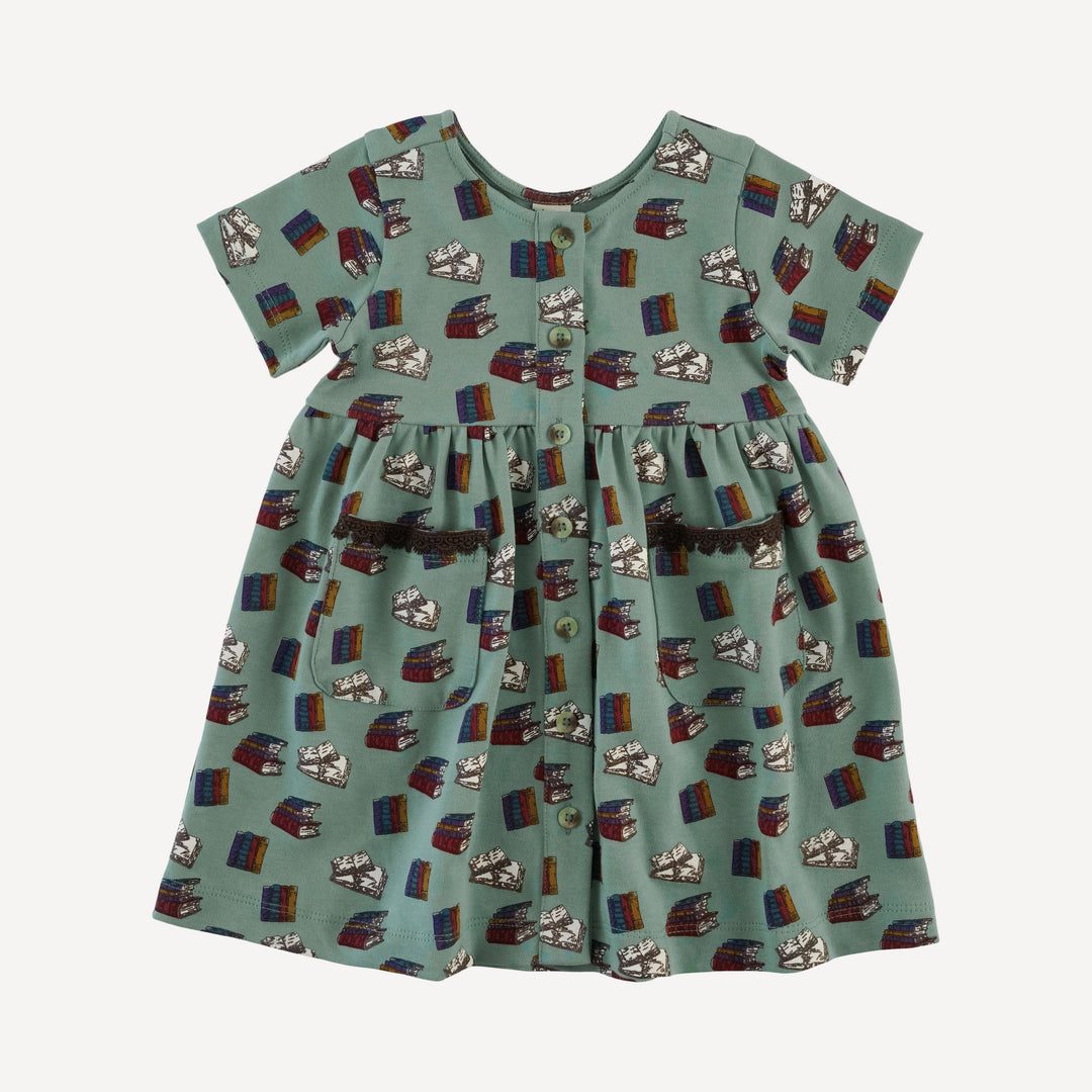 short sleeve drew dress | books | organic cotton interlock