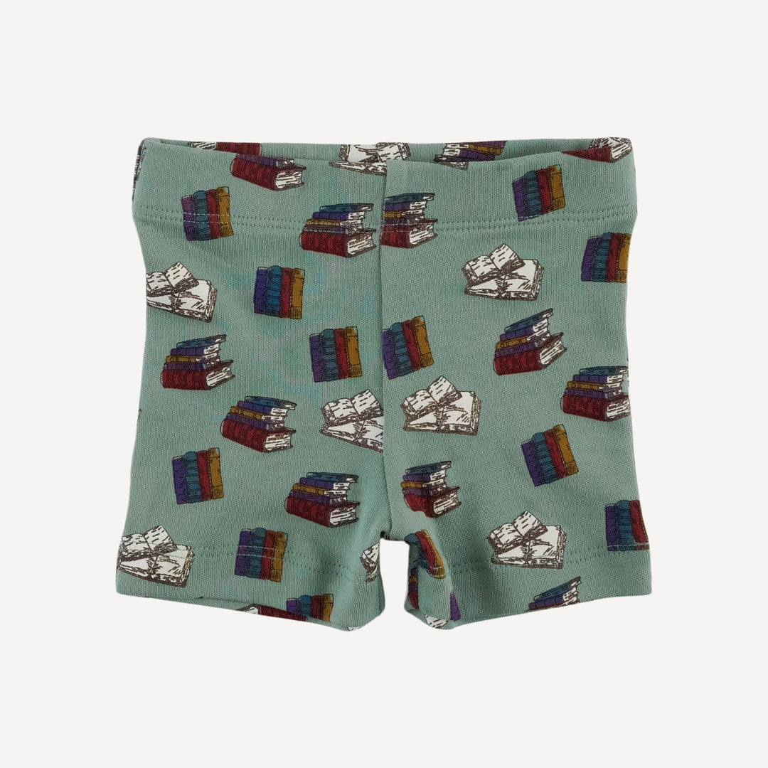 sleeveless kate top + bike short set | books | organic cotton interlock