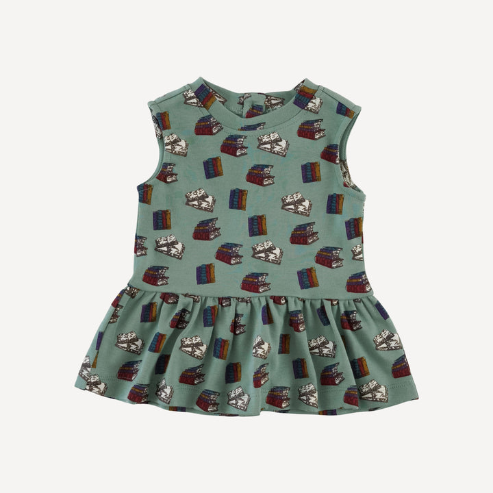 sleeveless kate top + bike short set | books | organic cotton interlock