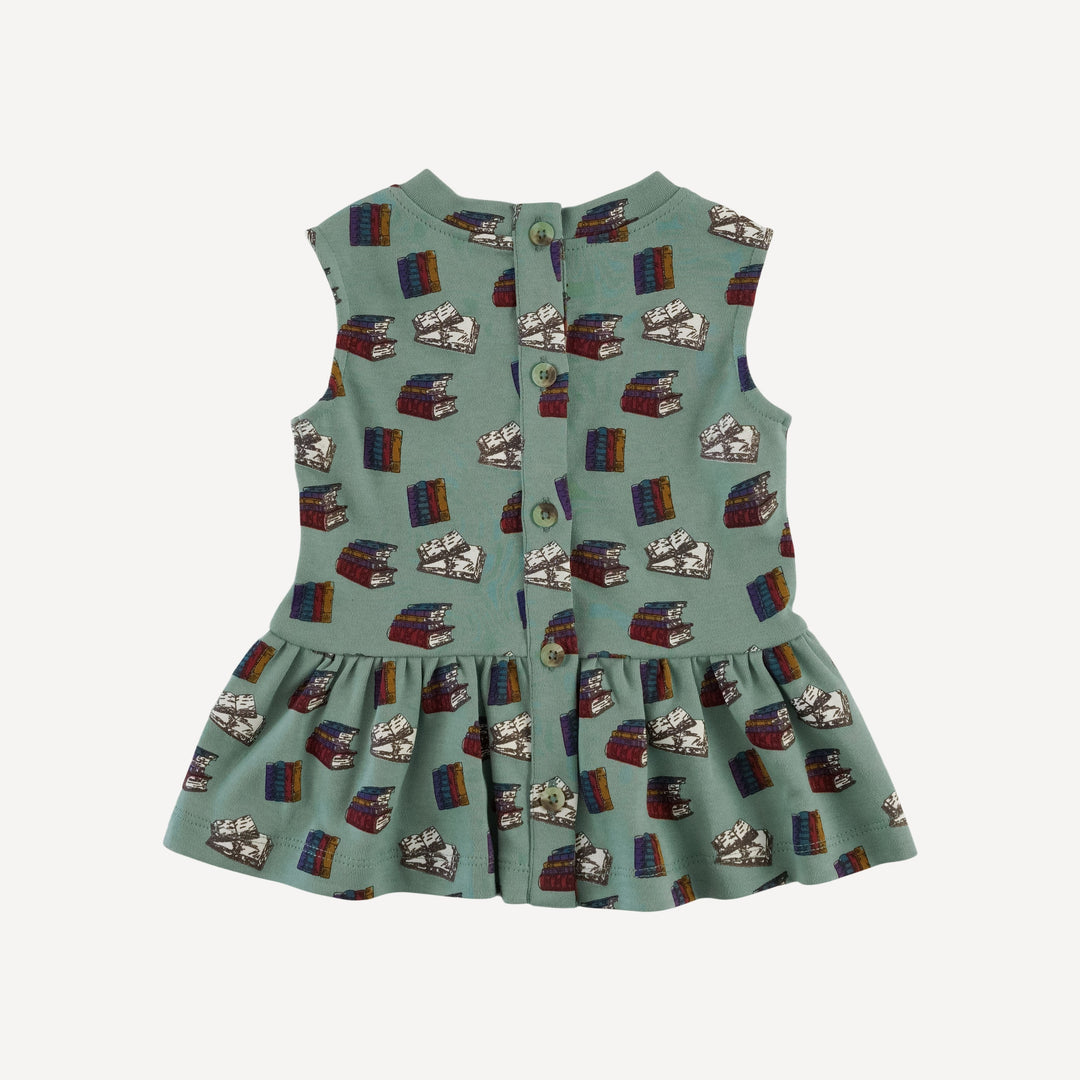 sleeveless kate top + bike short set | books | organic cotton interlock
