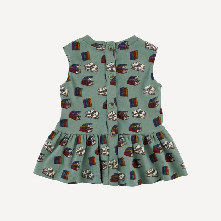 sleeveless kate top + bike short set | books | organic cotton interlock