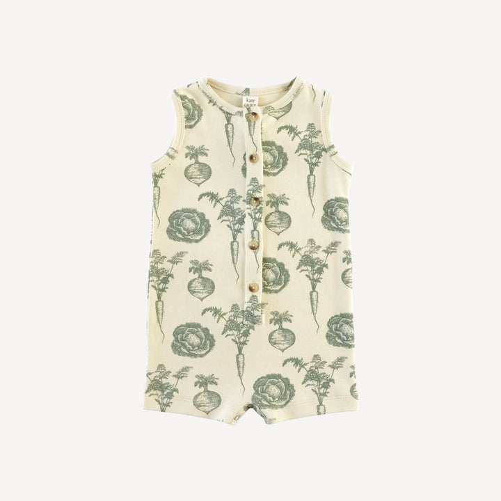button shortie | jadeite veggies | organic cotton interlock