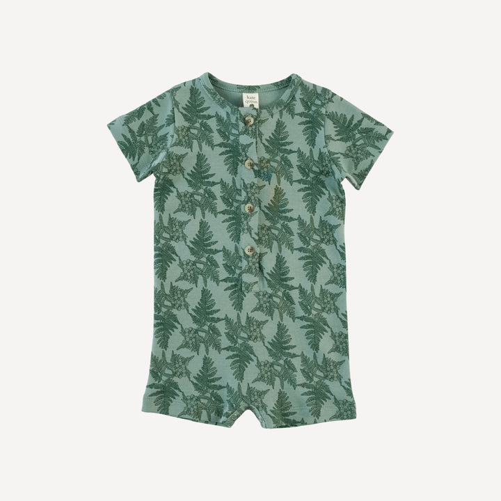 short sleeve union shortie | fern floral | organic cotton interlock