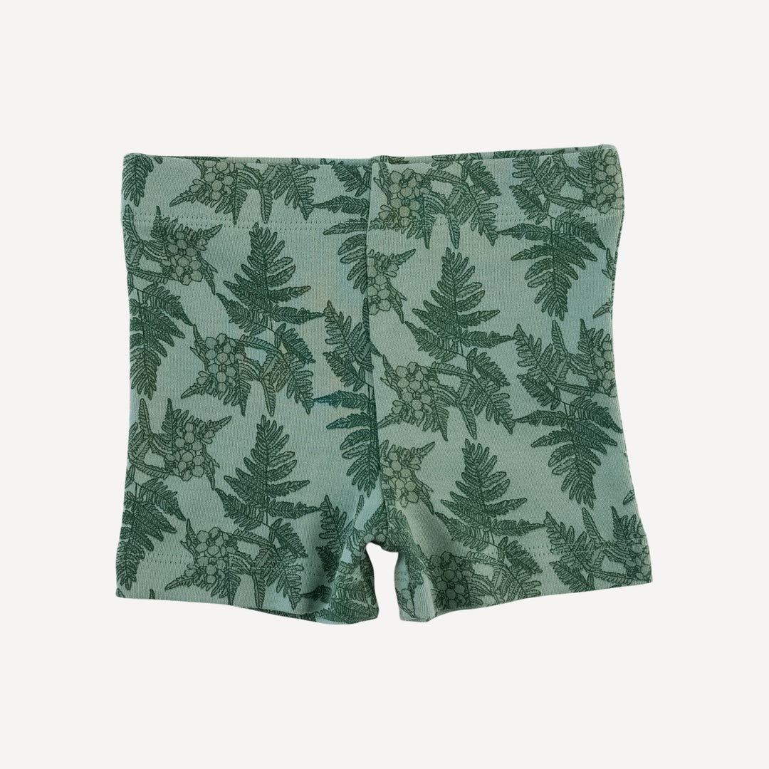 spaghetti tie prairie top + bike short set | fern floral | organic cotton interlock