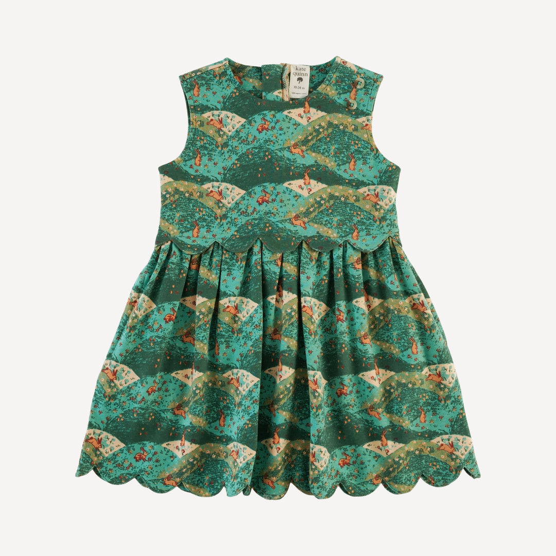 sleeveless scallop dress | bunny fields | organic cotton interlock
