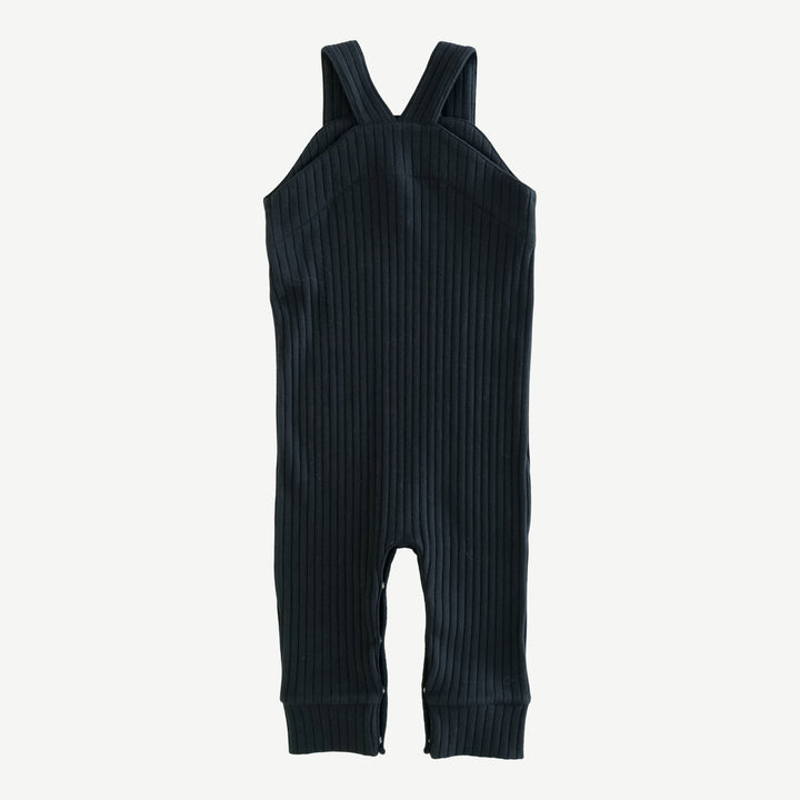 country cuffed jumpsuit | black | organic cotton wide rib