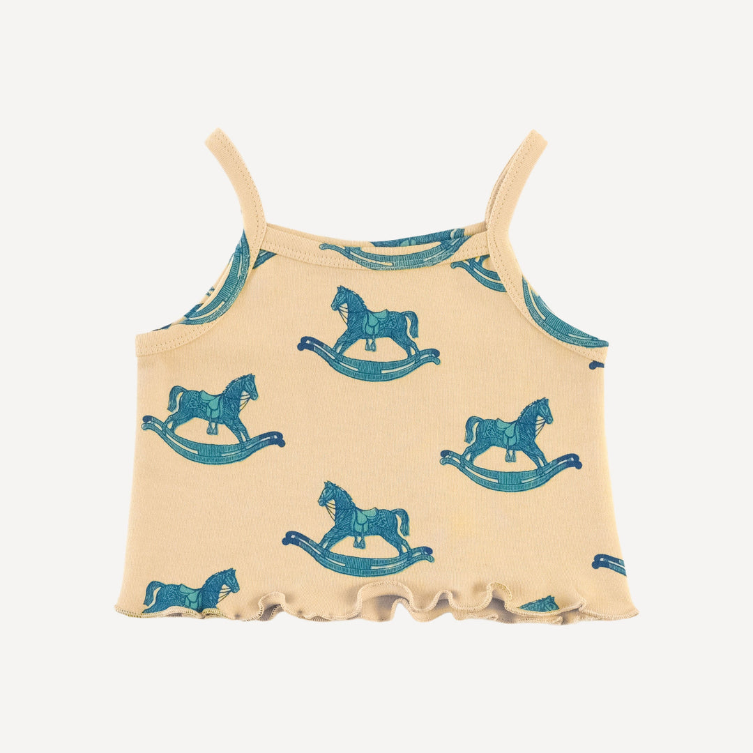 lettuce tank + bloomer set | rocking horse | organic cotton interlock