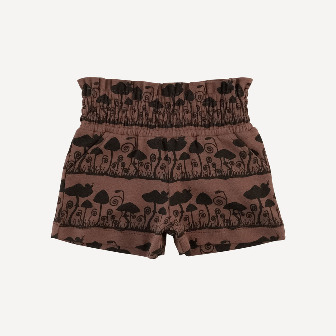 smocked short | mushroom | organic cotton interlock