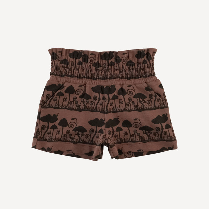 smocked short | mushroom | organic cotton interlock