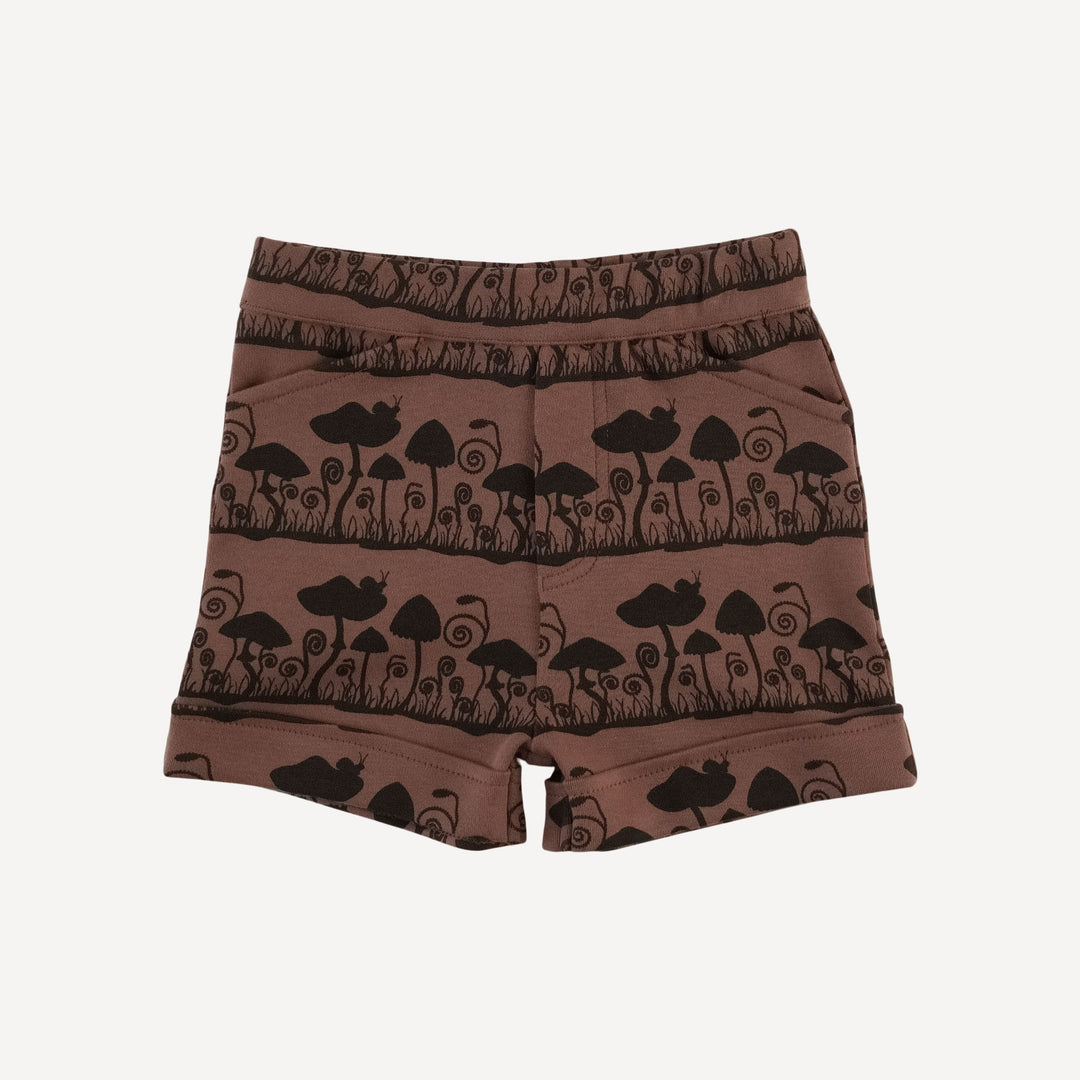 cuffed pocket short | mushroom | organic cotton interlock