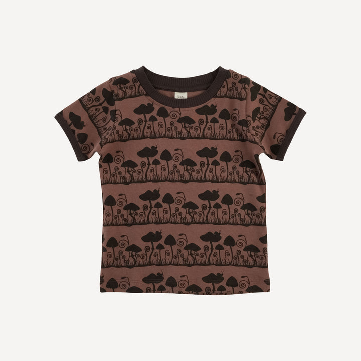 short sleeve ringer tee | mushroom | organic cotton interlock