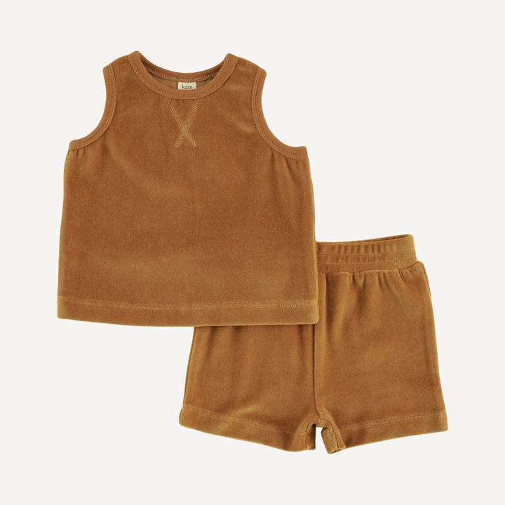 topstitch tank + short set | apple cinnamon | organic cotton velour