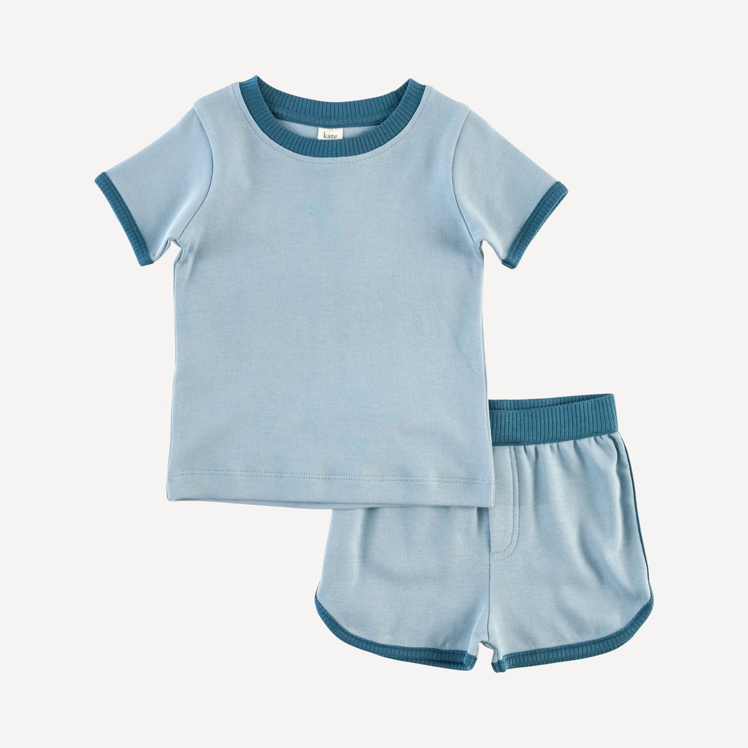 short sleeve ringer + short set | celestial   | organic cotton interlock