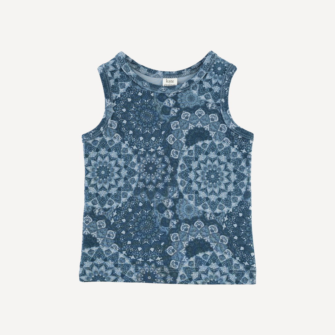 skinny tank + bike short set | celestial mandala | organic cotton interlock