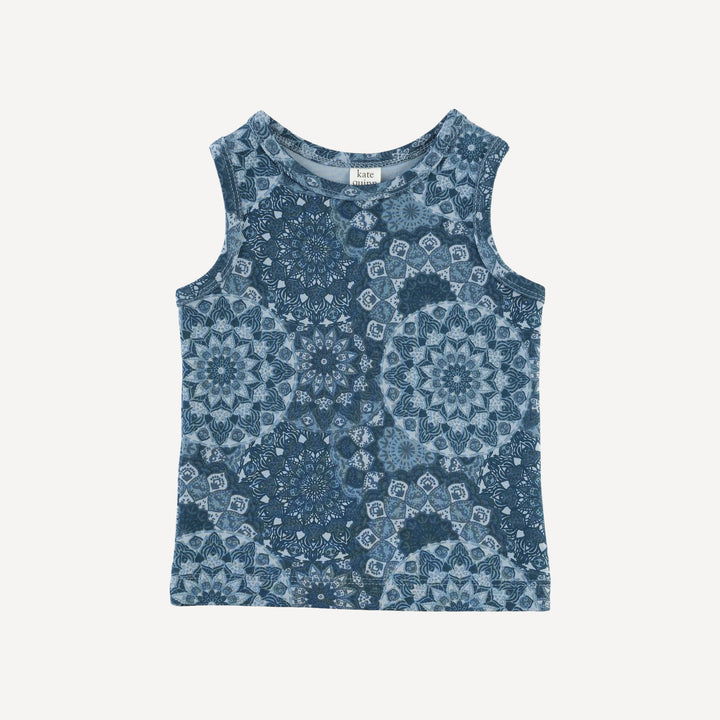 skinny tank + bike short set | celestial mandala | organic cotton interlock