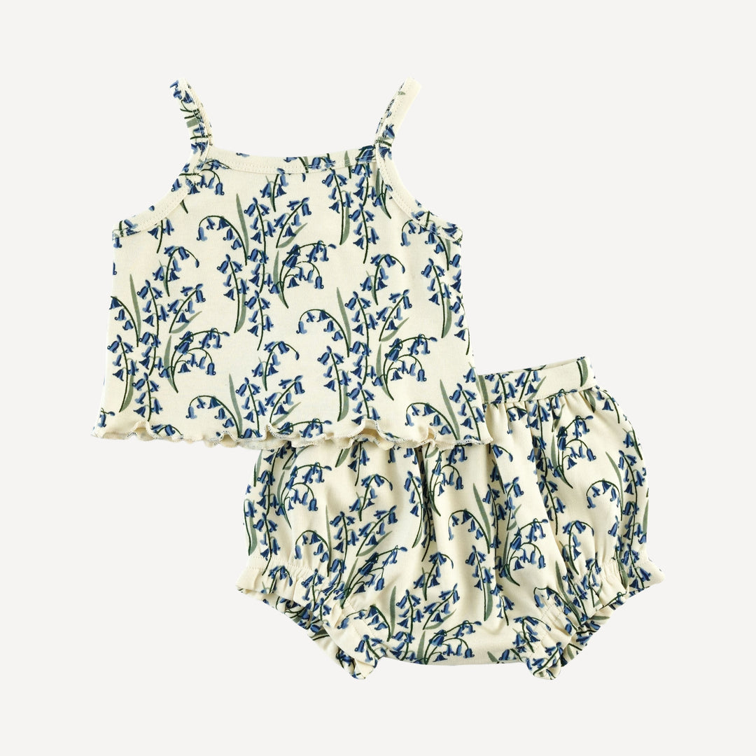 lettuce tank + bloomer set | bluebells | organic cotton interlock