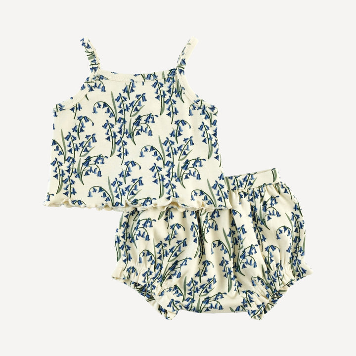 lettuce tank + bloomer set | bluebells | organic cotton interlock