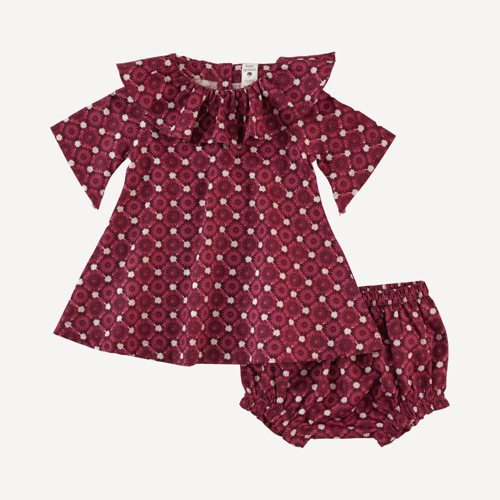 editorial bloomer set | red geo floral | organic cotton sateen woven