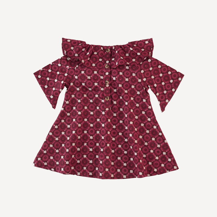editorial bloomer set | red geo floral | organic cotton sateen woven