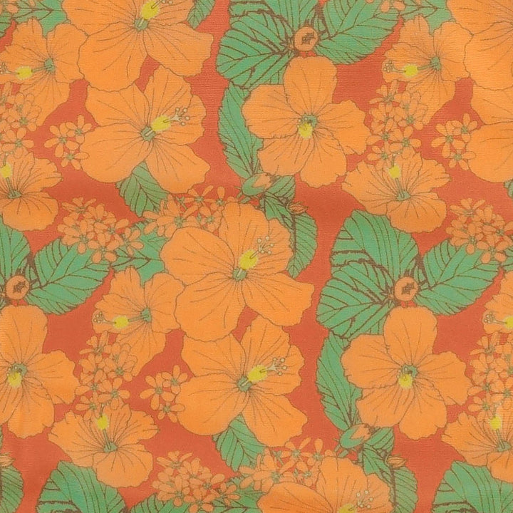 short sleeve rash guard tee | orange hibiscus garden | swim